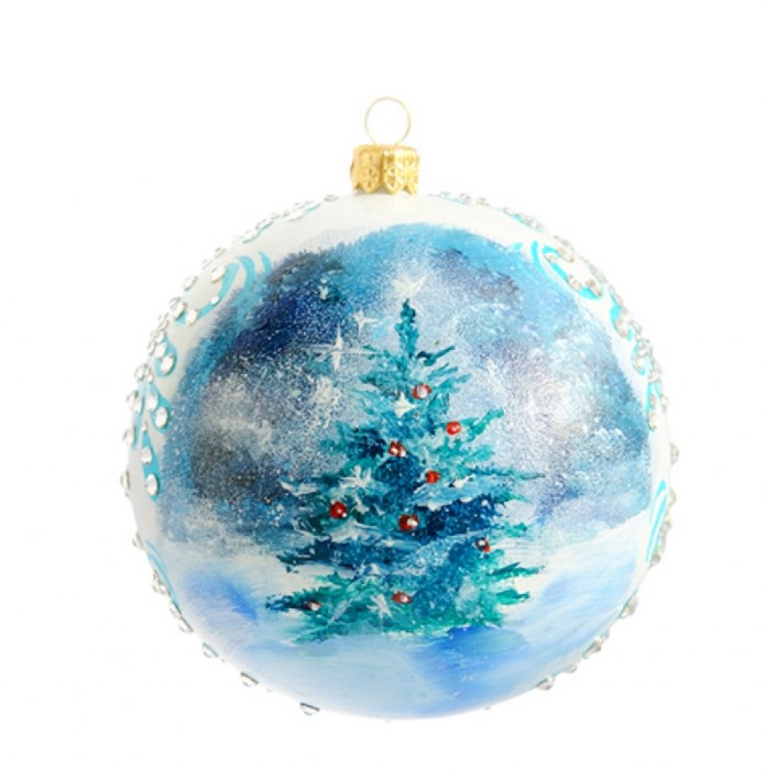 Новогодний шар с кристаллами Зимняя сказка 33 (Swarovski)