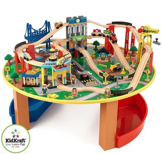 Деревянная железная дорога со столом Наш город KidKraft