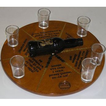 Игра Бутылочка со стеклянными рюмками.