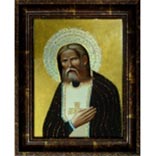 Икона св. Серафима Саровского с кристаллами