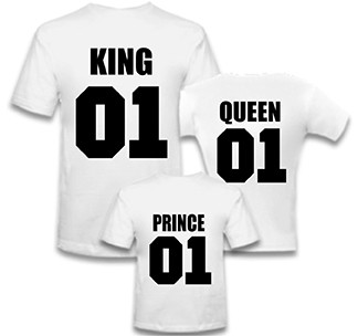 Футболки для семьи King, Queen, Prince