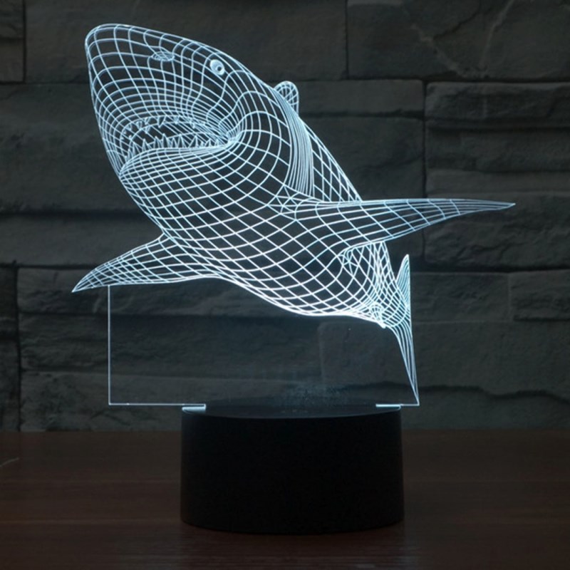 3D Ночник Акула с надписями на заказ