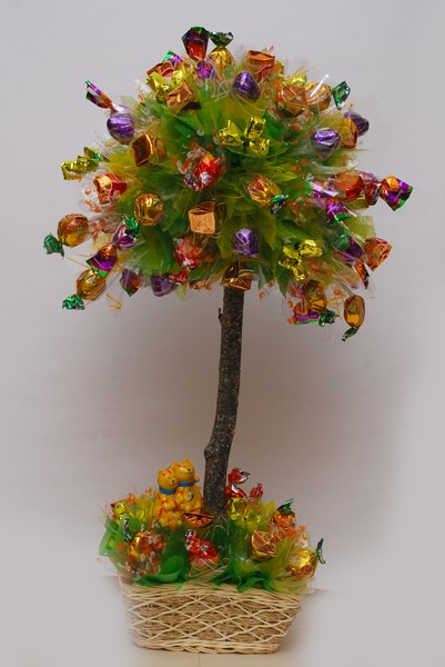 Дерево из конфет «ДЕНЕЖНОЕ ДЕРЕВО» Подарки и сувениры ручной работы на рынке Люблино