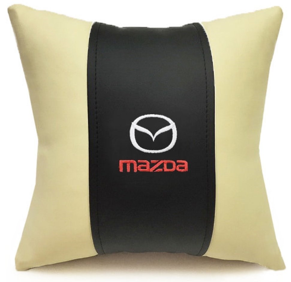 Декоративная подушка из экокожи Mazda