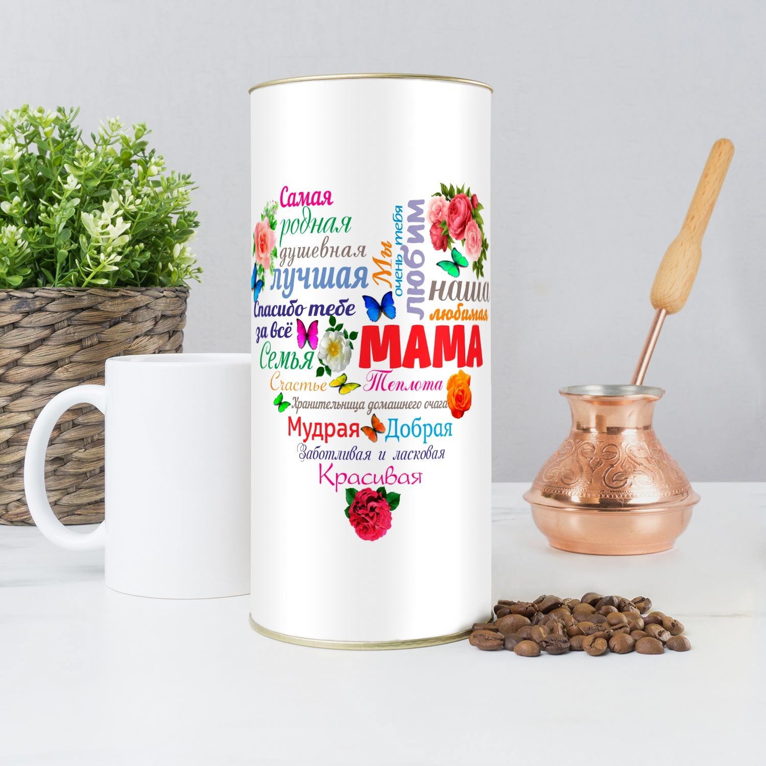 Кофе Сердце из слов МАМЕ