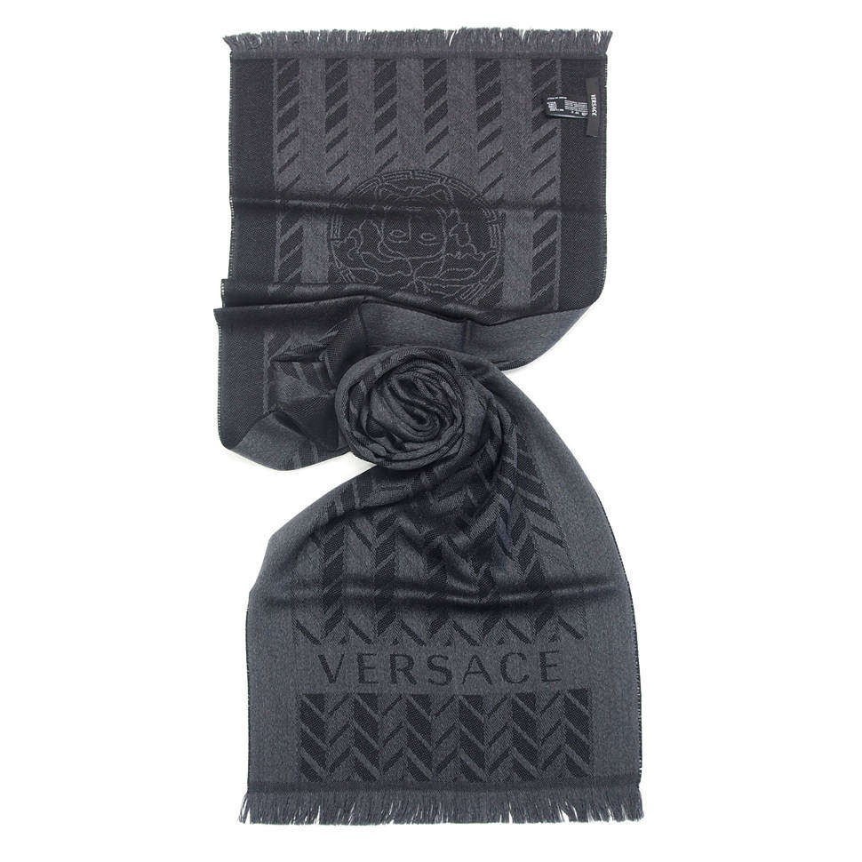 Темно-серый мужской шарф Versace