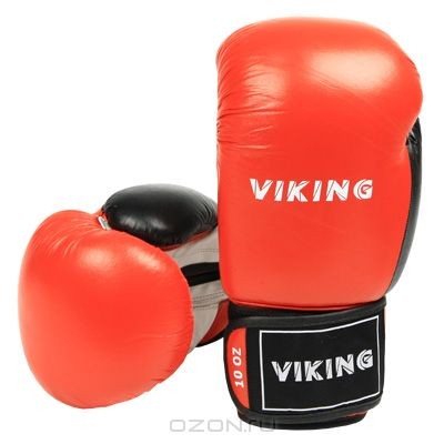 Боксерские перчатки Viking, 10 унций (2410-10), красные, белые