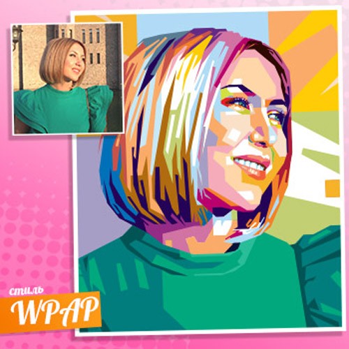 Портрет девушки по фотографии в стиле WPAP