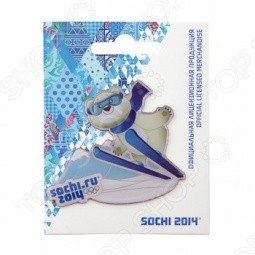 Магнит Sochi 2014 «Лыжи с Белым Мишкой»