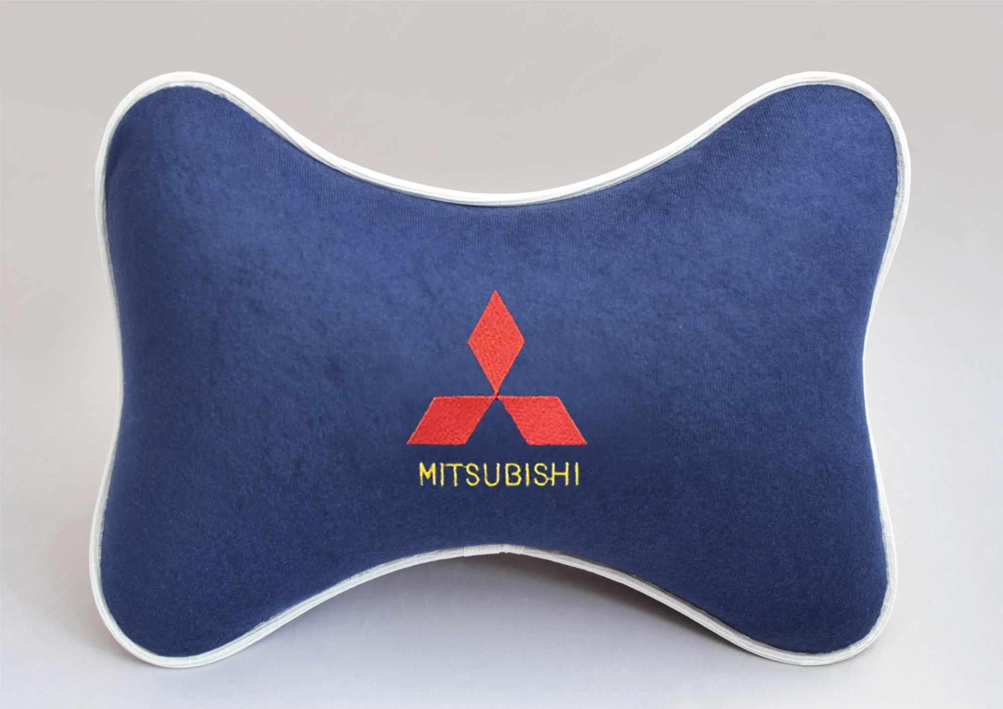 Подушка на подголовник из синего велюра Mitsubishi