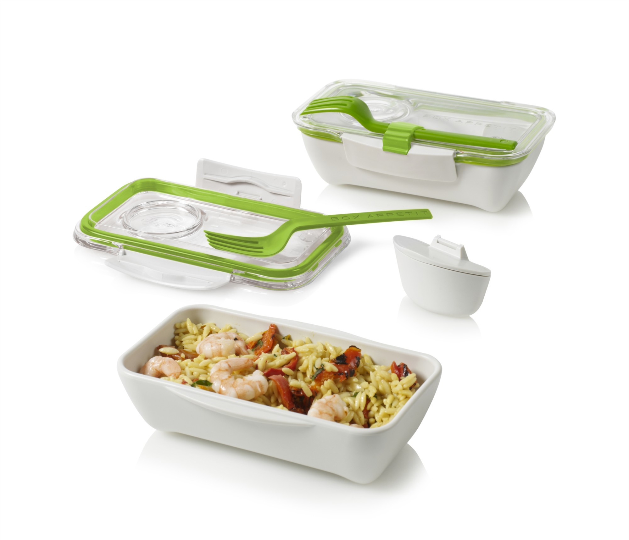 Бело-зеленый ланч-бокс Bento Box