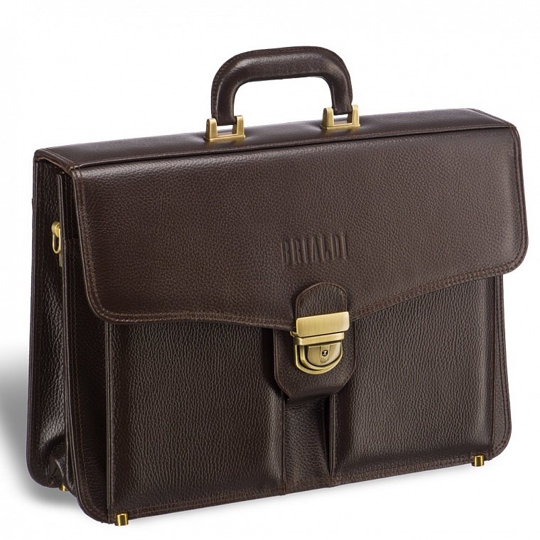 Кожаный портфель Brialdi Brisbane relief brown