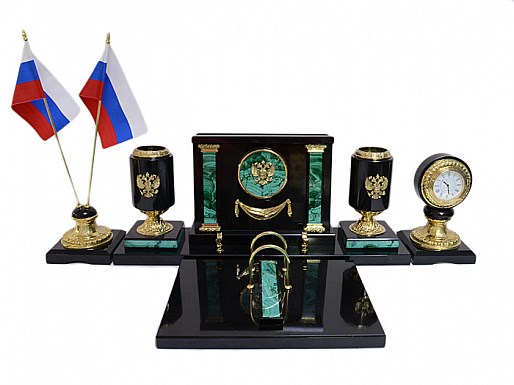 Письменный прибор из малахита Россия