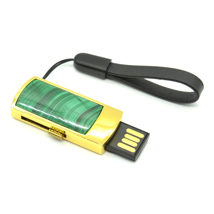 Флеш-карта с камнем малахит, 32GB