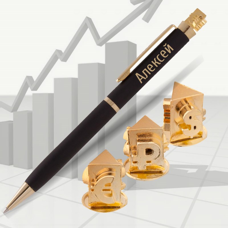 Именная ручка Валюты Currency Golden Top