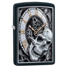 Зажигалка Zippo 29854 Skull Clock Black Matte