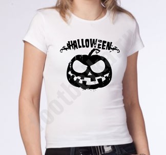 Женская футболка на halloween Черная тыква