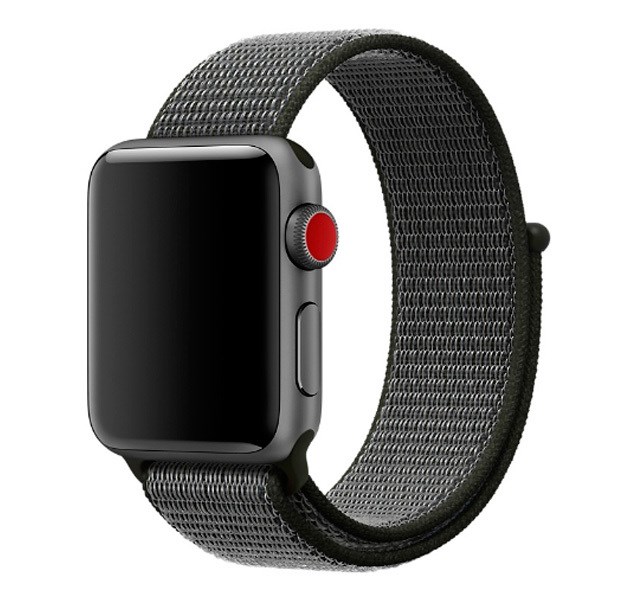 Нейлоновый ремешок Nylon loop для Apple Watch (черный)