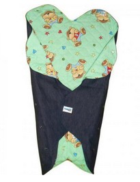 Детский конверт Denim Style Green c прорезями для ремней