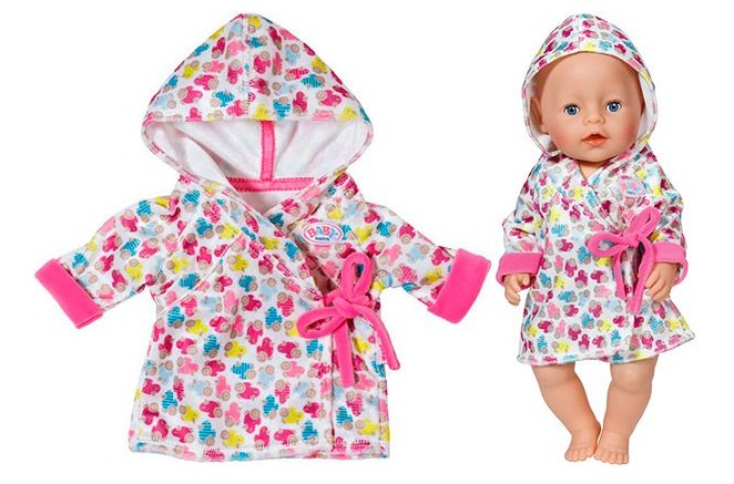 Халат с капюшоном для куклы BABY born