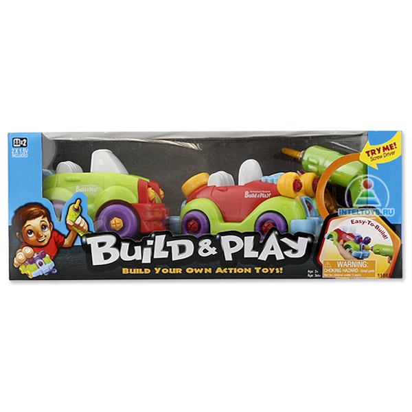 Конструктор с шуруповертом Build&Play «Две машины»