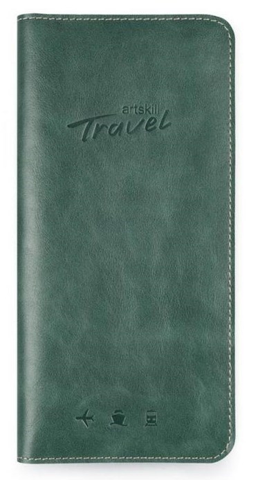 Малахитовый кожаный холдер для документов Artskill Travel