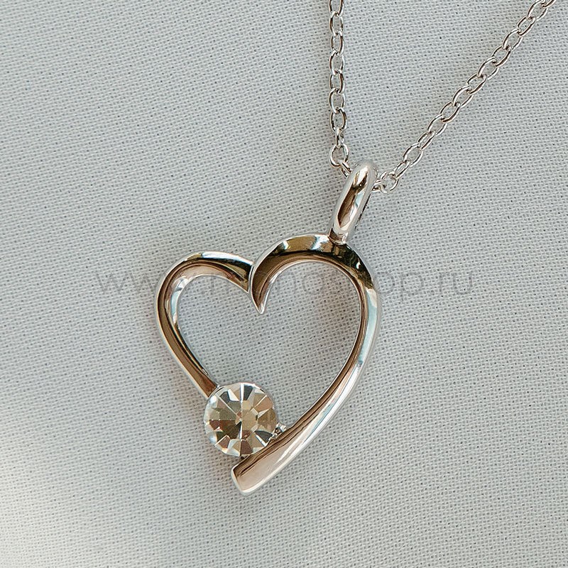 Кулон с кристаллом Swarovski От всего сердца