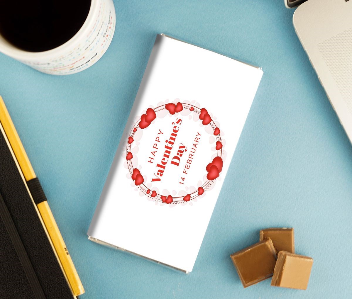 Именная сладкая открытка Happy Valentine's Day