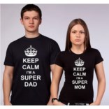 Парные футболки Super Dad, Mom