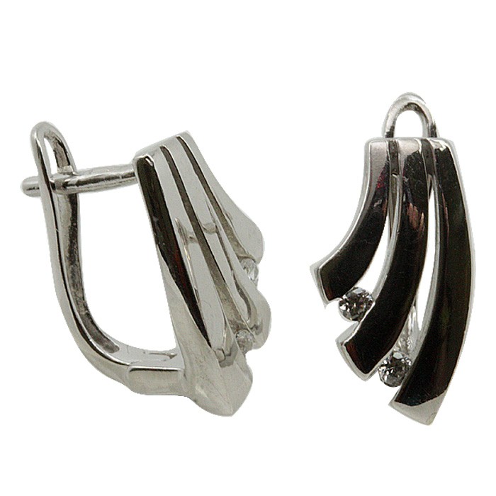 Серьги из серебра с цирконом