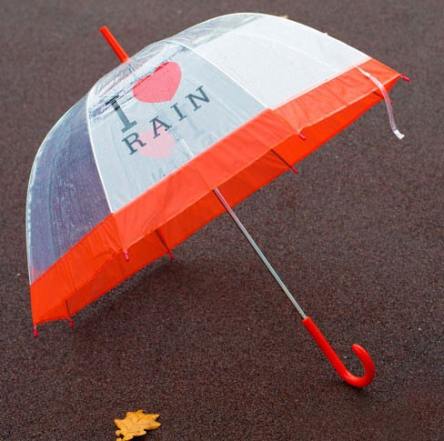 Зонт «I love rain» (красный)