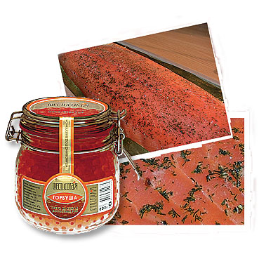 Красная икра и семга
