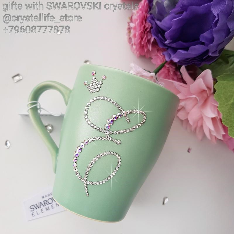 Кружка Swarovski Инициал