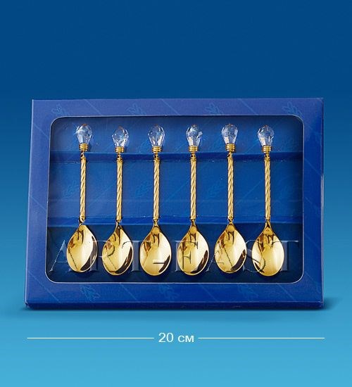 Набор из 6 позолоченных ложечек Swarovski