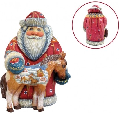 Игрушка Дед Мороз с лошадкой, G.DeBrekht