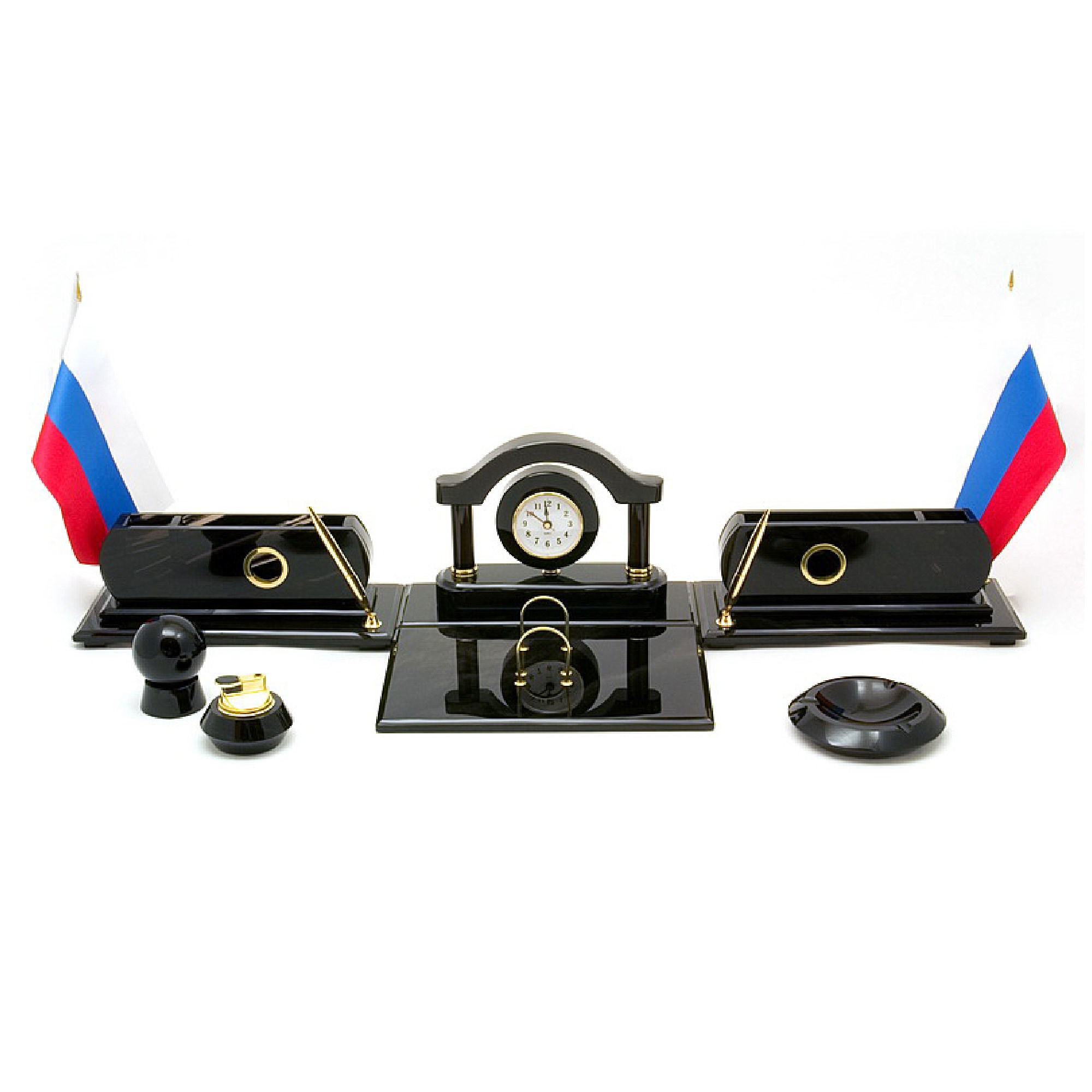 Настольный набор из обсидиана