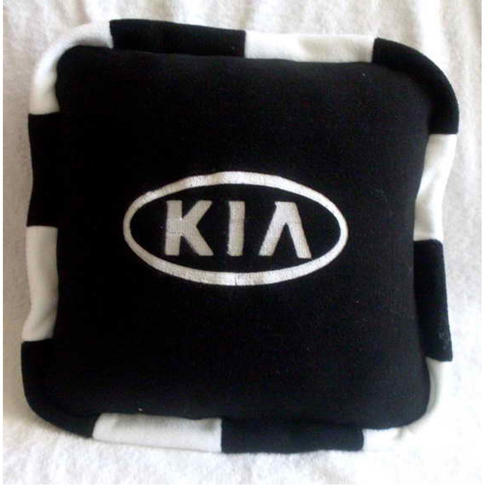 Черная с кантом подушка Kia