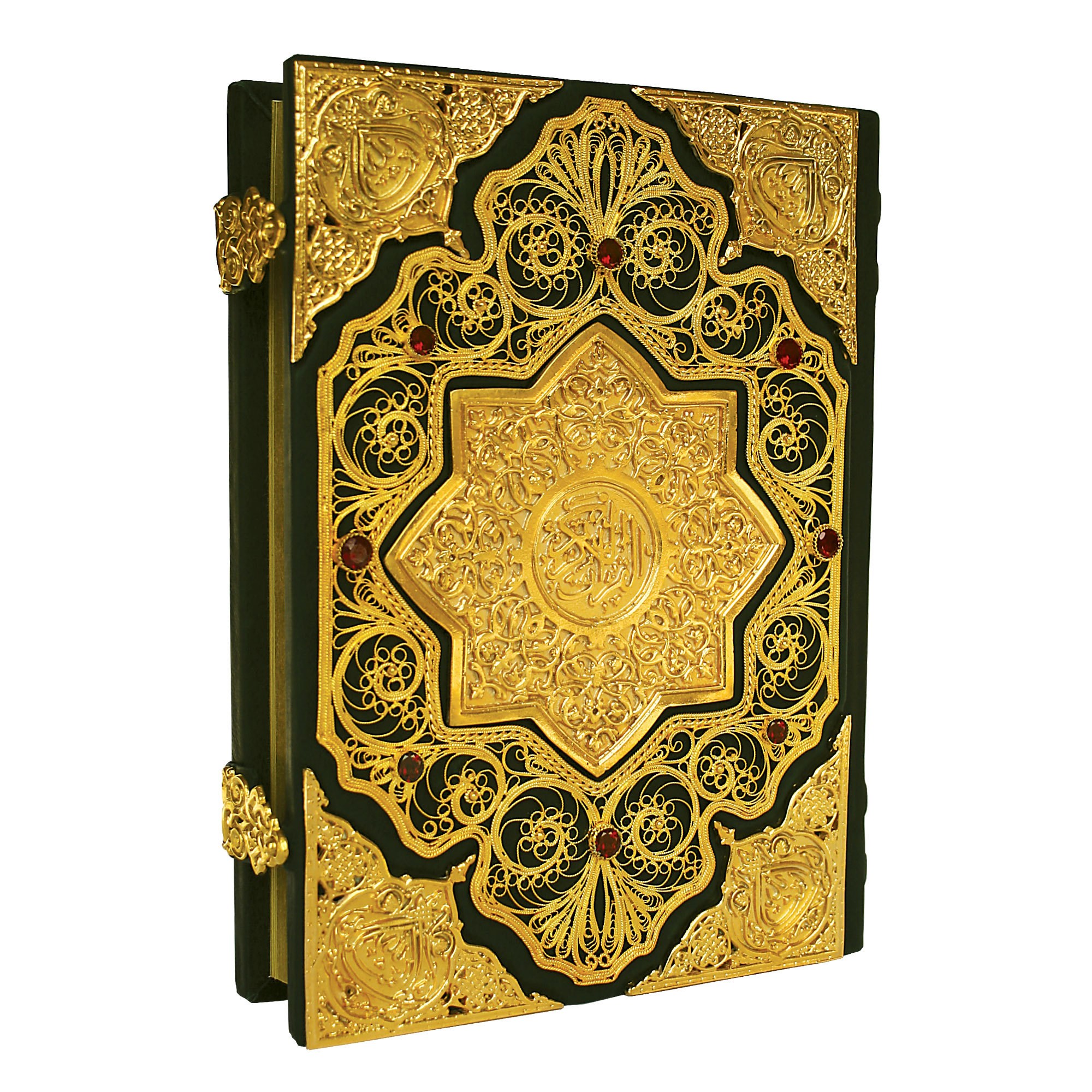 Подарочная книга с филигранью и гранатами Коран