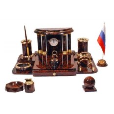 Настольный набор из обсидиана с флагом
