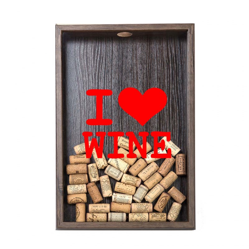 Копилка для винных пробок I Love Wine (венге)
