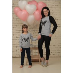 Спортивные костюмы Family Look для мамы и дочки Butterfly