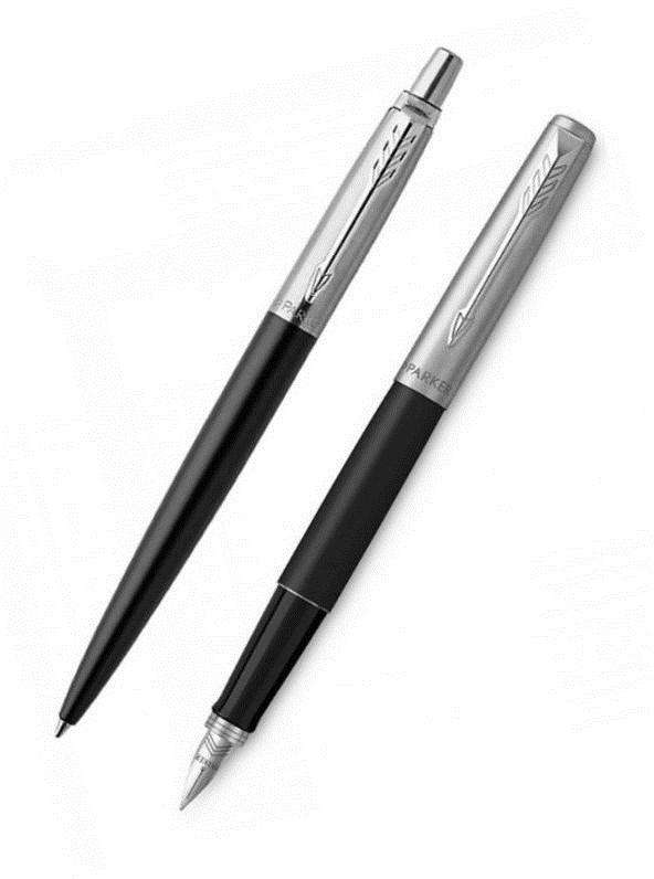 Перьевая и шариковая ручки Parker Jotter Satin Black CT