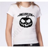 Женская футболка на halloween Черная тыква