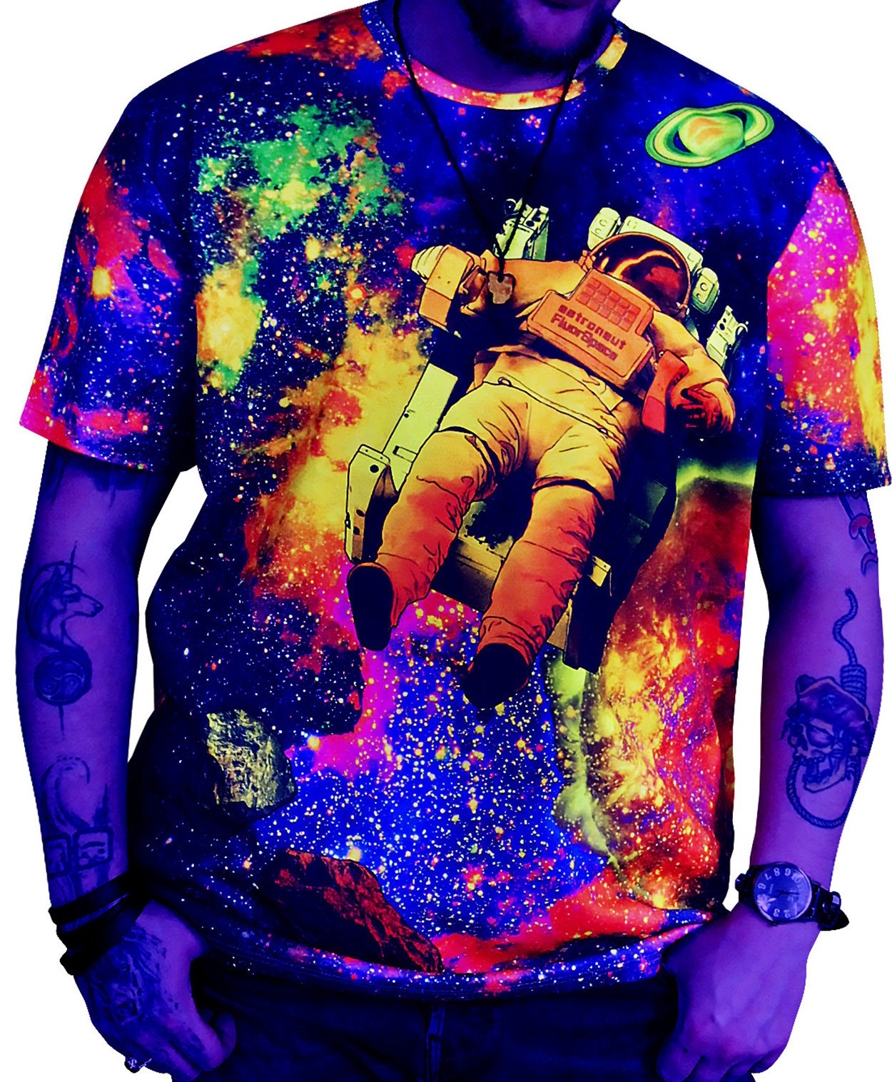 Ультрафиолетовая неоновая футболка Solar System Unisex