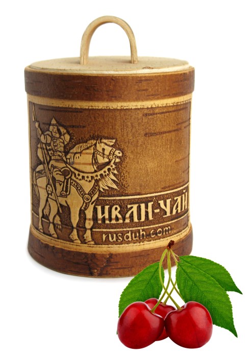 Малый туесок с чаем (вишня)