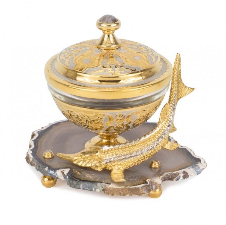 Икорница Стерлядка агат
