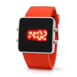 Часы JELLY LED красные