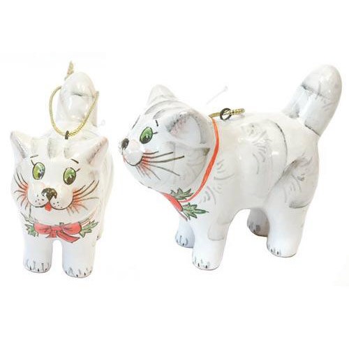 Ёлочная игрушка Котёнок белый