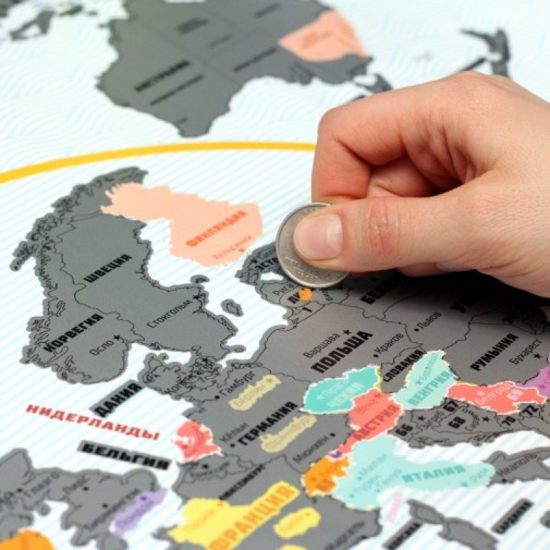 Большая скретч карта путешествий TrueMap Plus