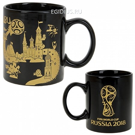 Черная керамическая кружка Чемпионат Мира FIFA 2018